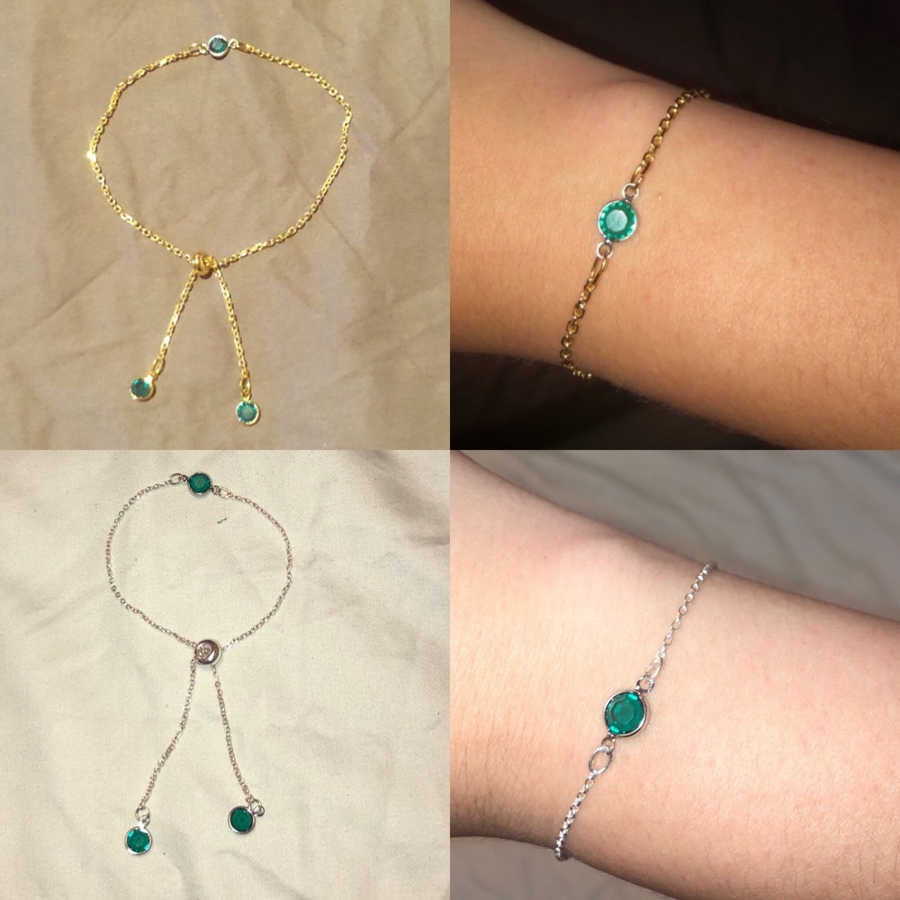 Handmade adjustable slider bracelet with Swarovski